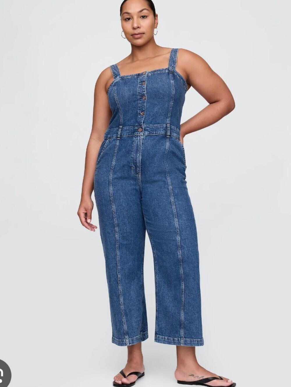 Gap Women's Overalls Size 16 Jumpsuit Tank Straps Wide Leg